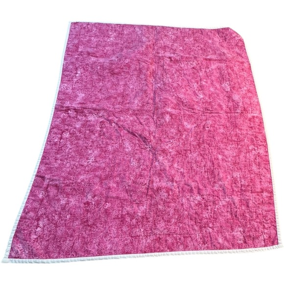 Hello Kitty Kids Quilt Pink White Floral Gingham Check Soft Blanket - Picture 2 of 6